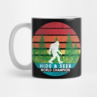 Vintage Retro Hide and Seek Champion Camping Bigfoot Tshirt Mug